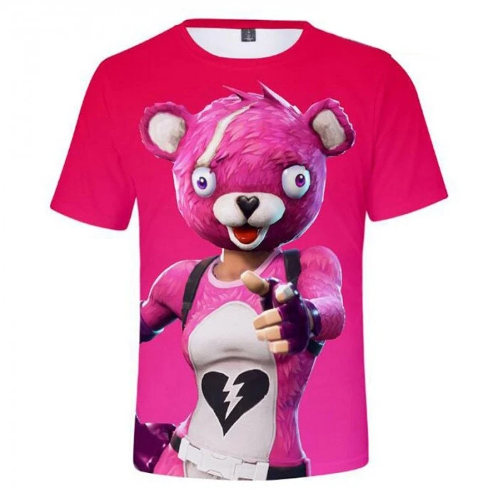 T-shirt Fortnite : Experte Des Câlins (Ours Rose)